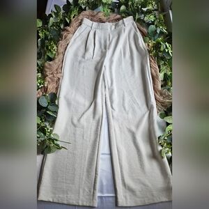 Abercrombie and Fitch Sloan pleated trousers in cream